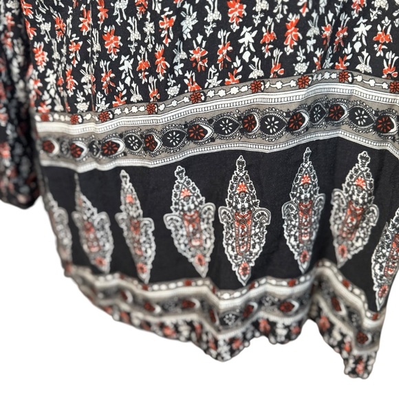 Ulla Popken Womens Plus Boho Top 20/22 Bohemian Flowy Peasant Festival Neutral - Picture 3 of 12